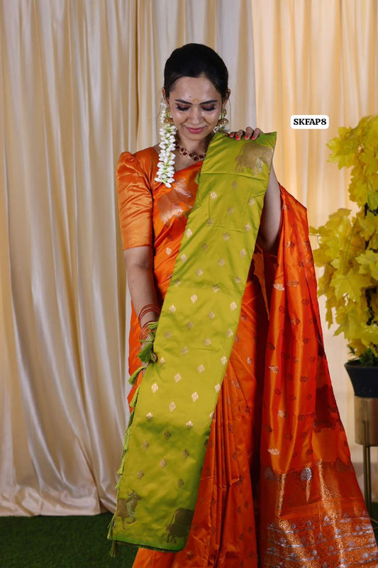 Most trending semi soft silk saree at just Rs.1499 😍🥳