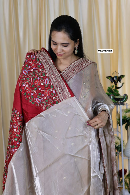 Jimmy Choo saree with heavy work blouse 🥳