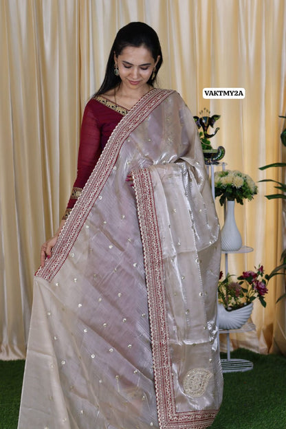 Jimmy Choo saree with heavy work blouse 🥳