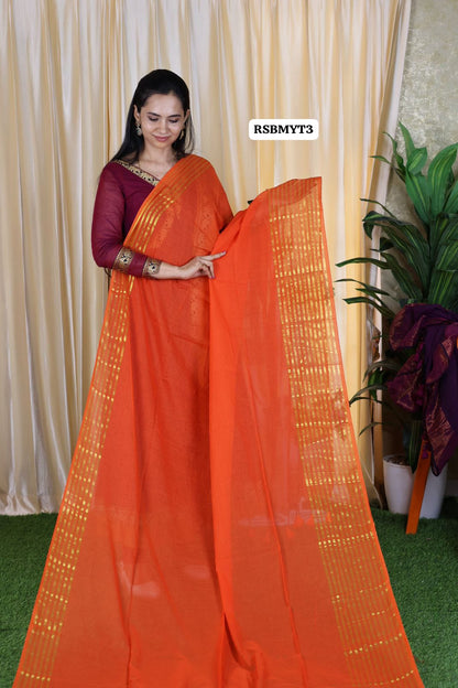 Mulmul cotton saree light weight with running blouse 🥳