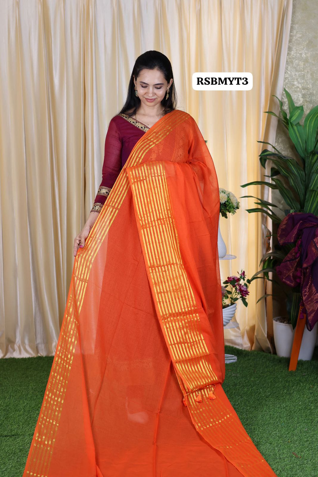 Mulmul cotton saree light weight with running blouse 🥳