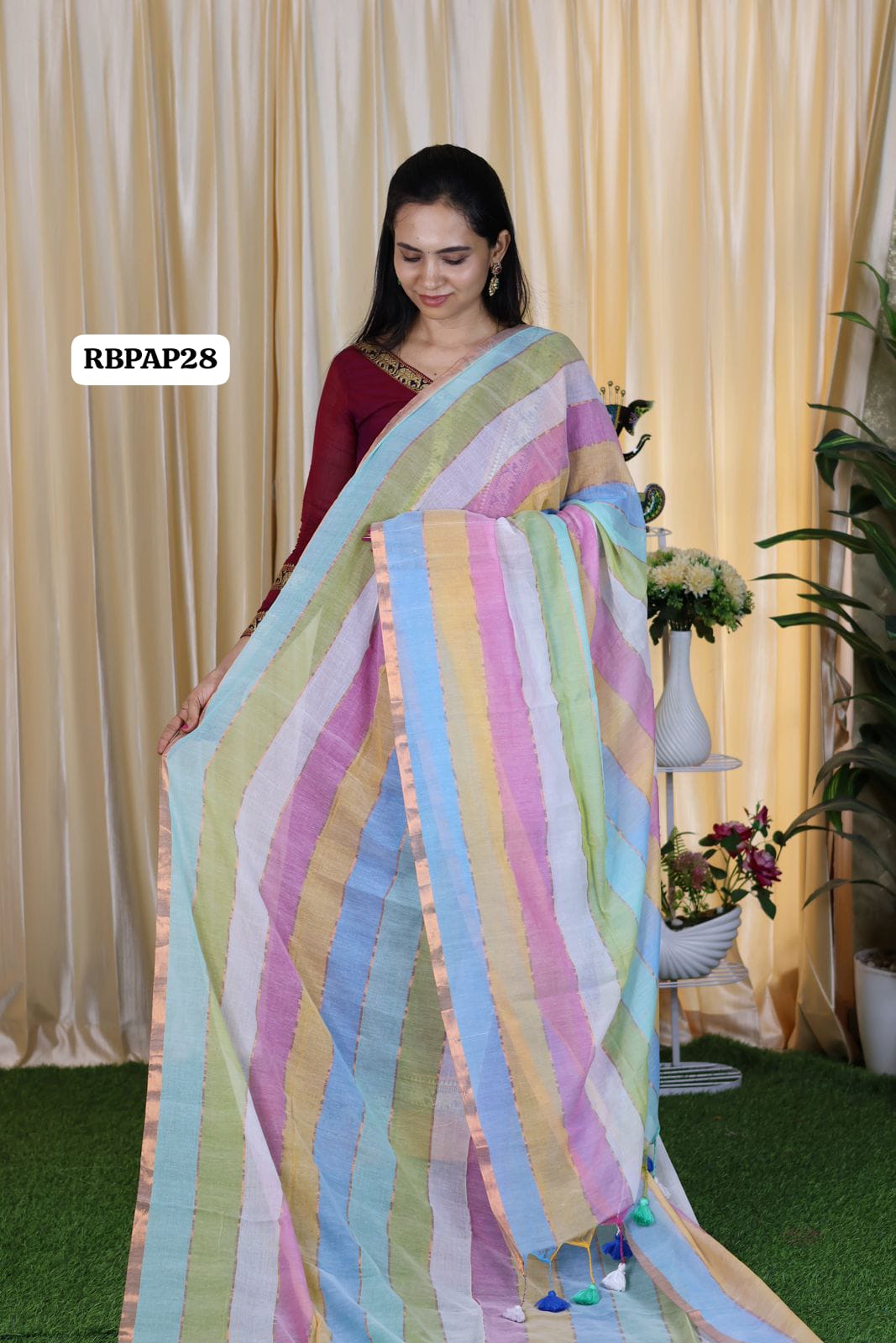Handloom Kadhi Cotton Saree with Running Blouse  🥳