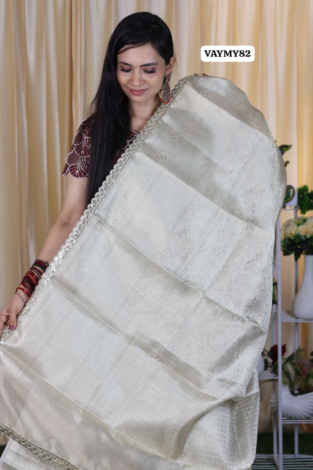 Premium tissue silk saree with madurai 4 lace border 😍😎🥳