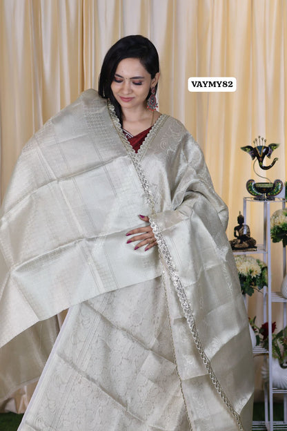 Premium tissue silk saree with madurai 4 lace border 😍😎🥳