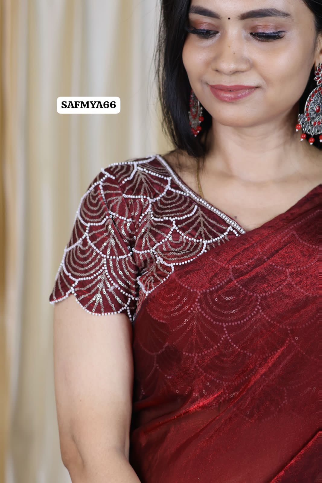 Aadi offer🌹Space silk  saree with work blouse (Work only in one side either front or back) 😍