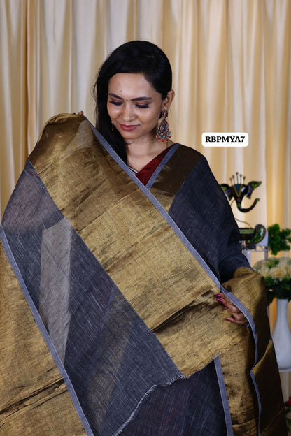 Premium quality linen saree🍏🍄