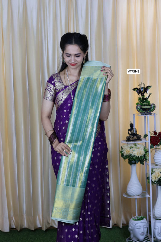 Kanchi inspired semi silk Saree 🥳