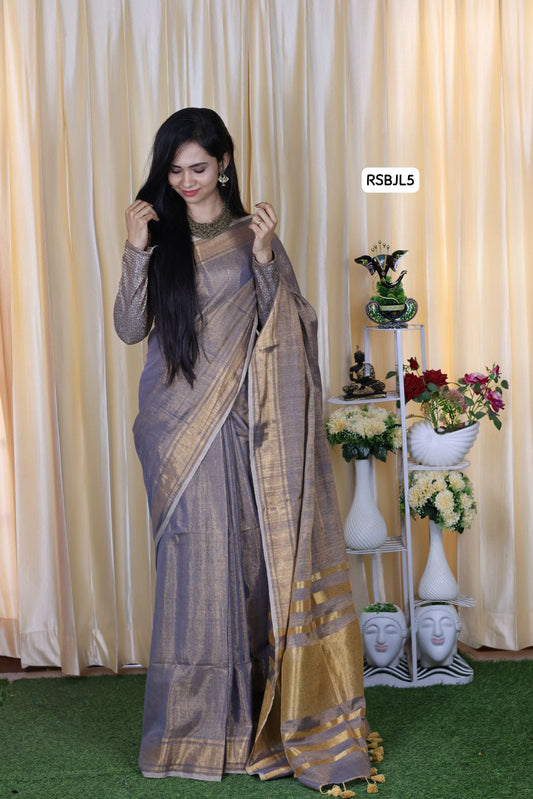 Pure tissue linen saree 🥳