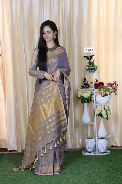 Pure tissue linen saree 🥳