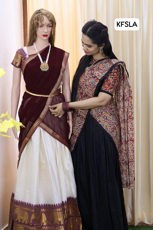 Semi stitched lehanga, semi silk fabric 🥳