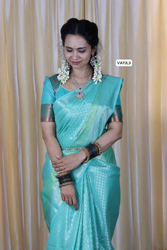 bridal .katan .semi soft silk saree with zari weaving🥳