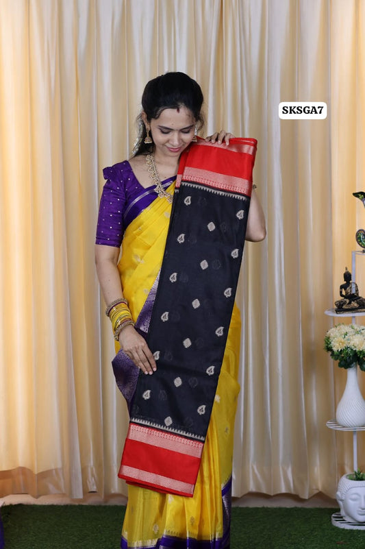 Premium warm Silk soft saree with running blouse black with red😍🥳