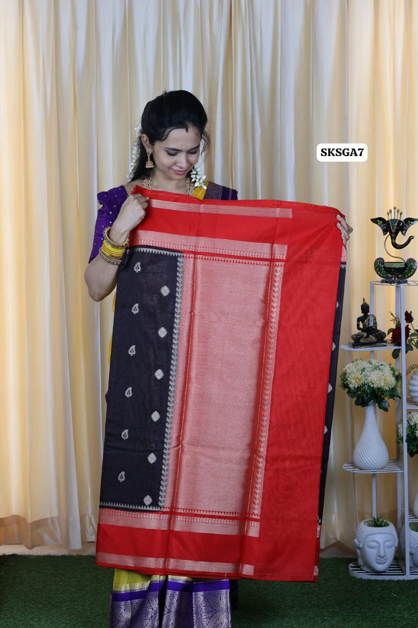 Premium warm Silk soft saree with running blouse black with red😍🥳