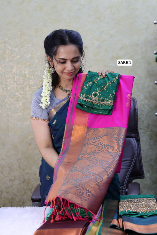 Saree with Aari work combo🎁