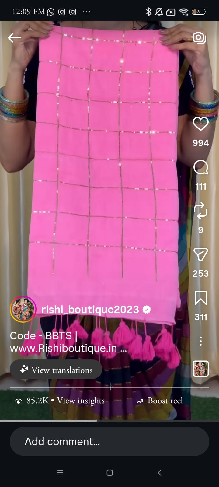 Mul cotton saree with jumki work with checks 🎁