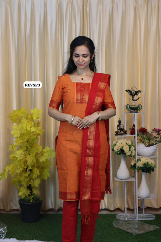 Unstitched cotton dress material Maroon with chocolate brown😍😎