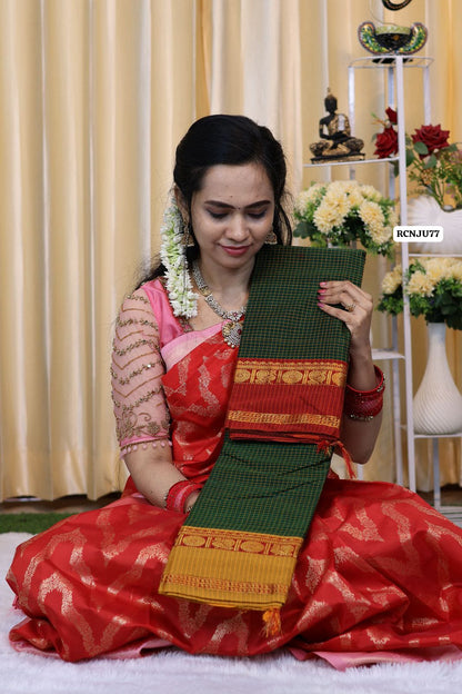 Soft cotton saree with checks Ganga Jamuna border😍🥳