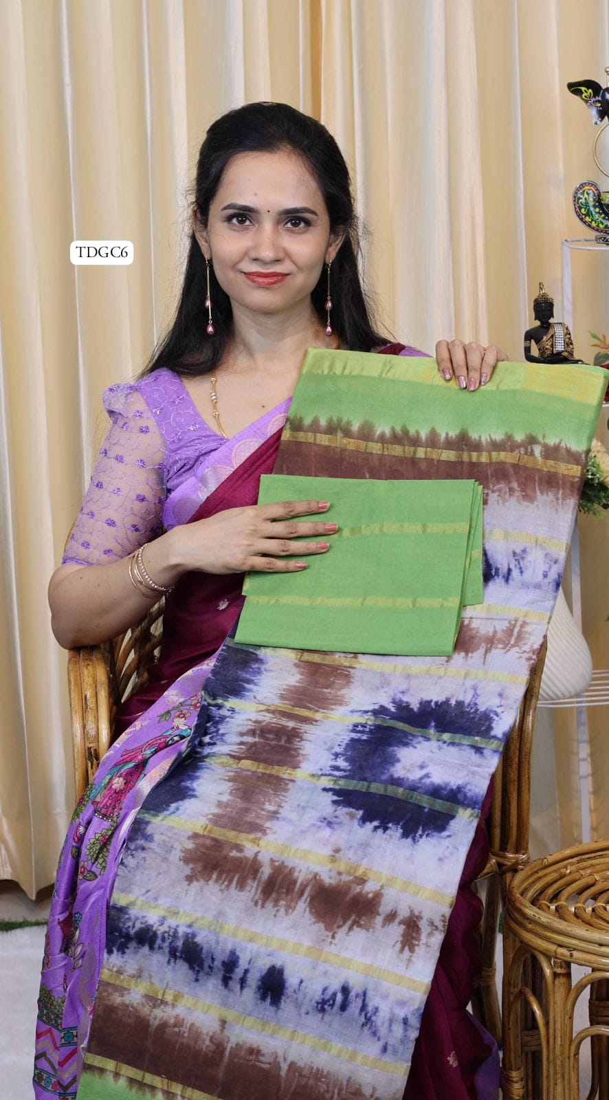 Kanchi cotton saree with bandhini design😍Ⓜ️