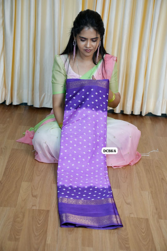 Bandhini silk saree🥰😎📚