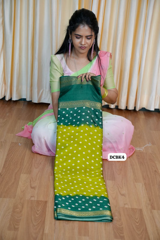 Bandhini silk saree🥰😎📚