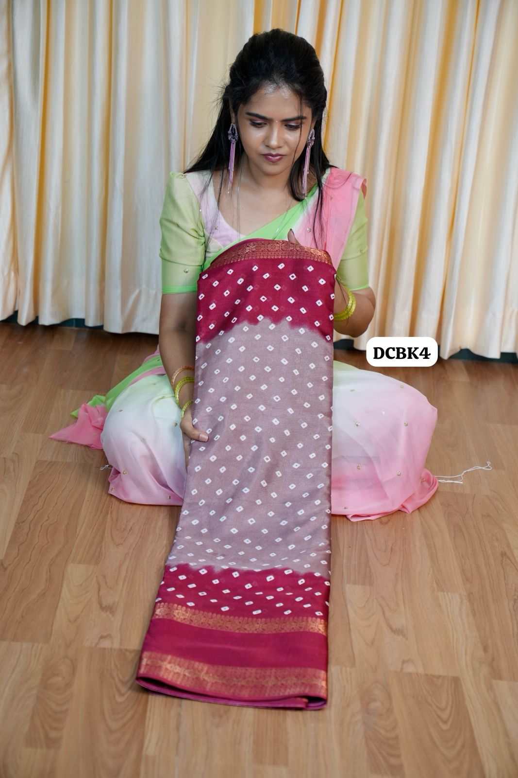 Bandhini silk saree🥰😎📚🌈
