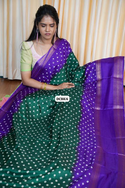 Bandhini silk sarees🥰😎📚🌈