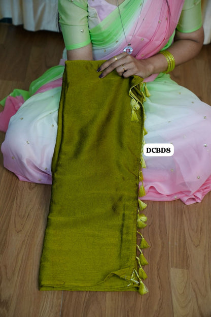 Georgette Saree with designer blouse🥰😎📚
