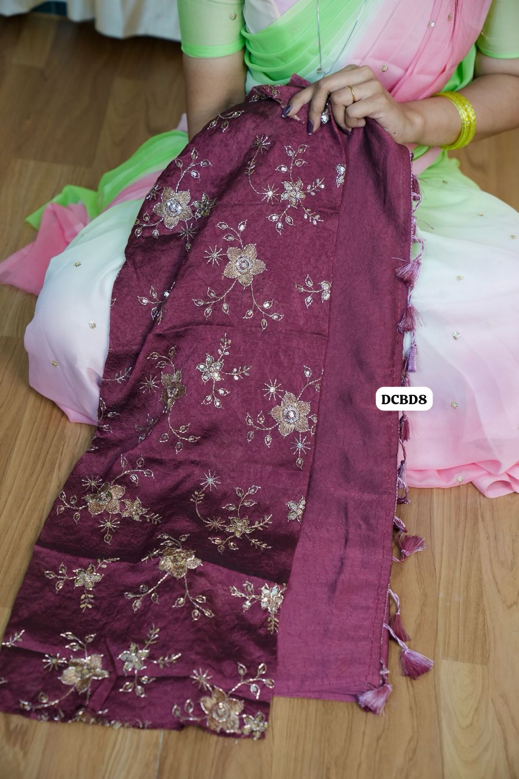 Georgette Saree with designer blouse🥰😎📚