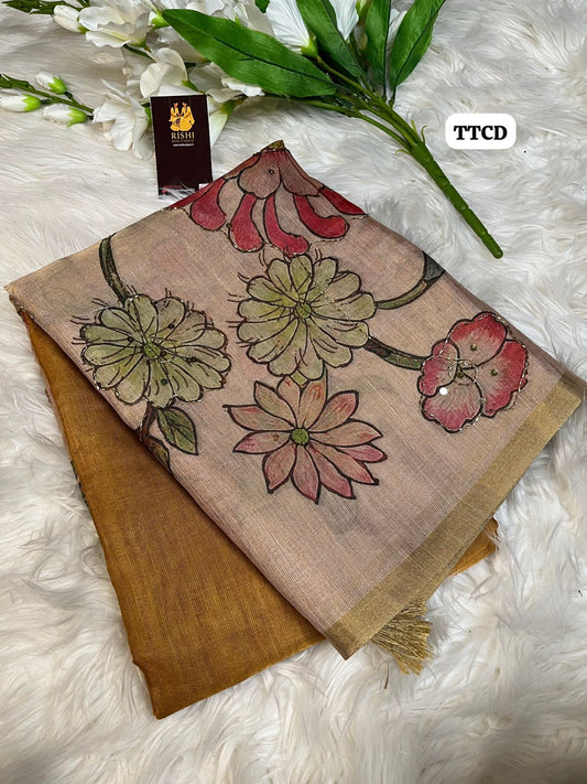 Jute silk saree with chumkey work 🥳✅