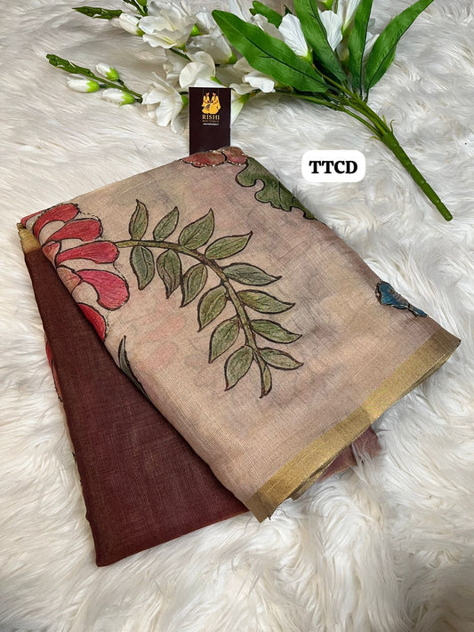 Jute silk saree with chumkey work
🥳✅
