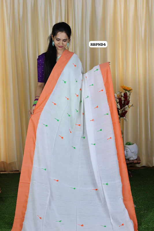 Khadhi cotton saree with embroidery work🥳