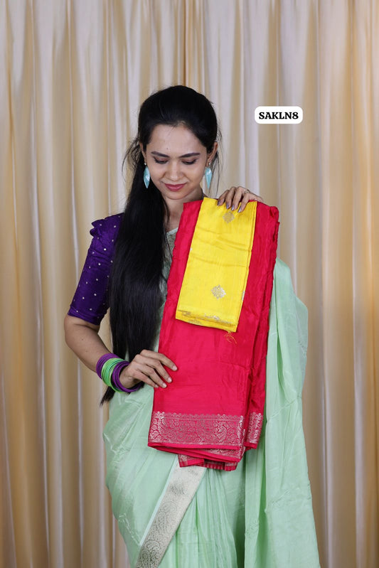 Pure viscose Chinnon saree with beautiful Pastel color paired with viscose zari blouse😍🥳