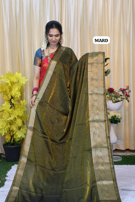 Satin chiffon tissue silk saree🥳