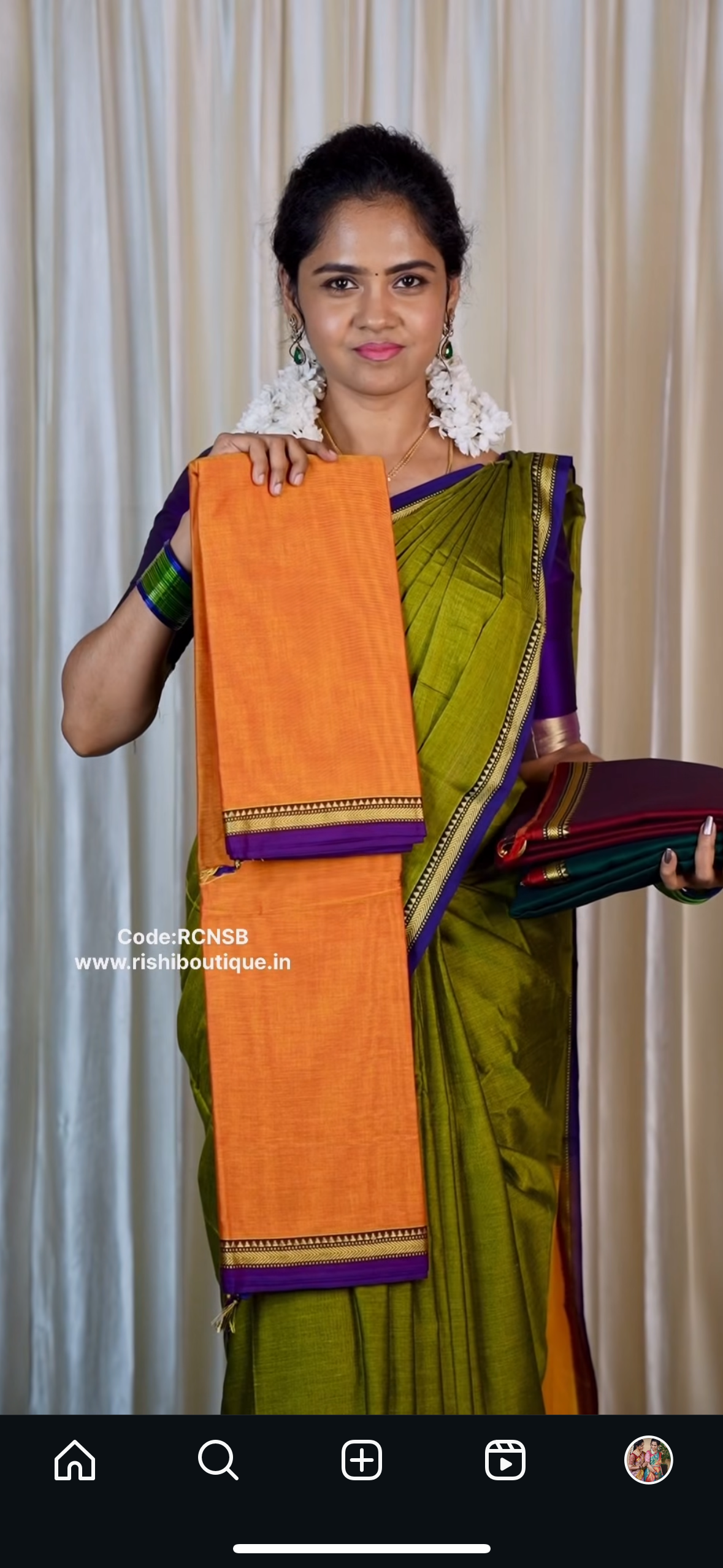 Cotton sarees with running blouse🥳
