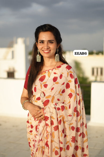 3D digital printed soft chiffon saree😍🥳