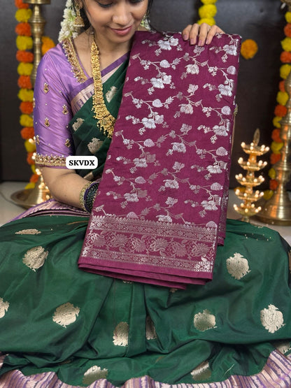 Banarasi semi soft silk saree 🥳
