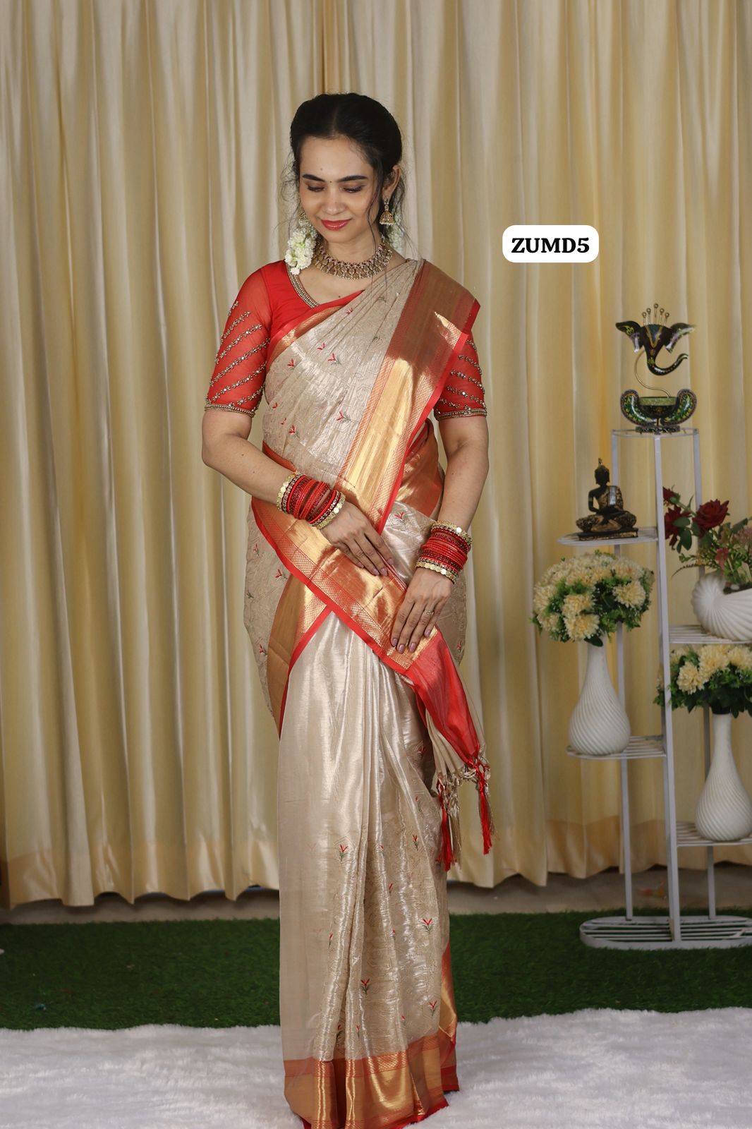 Embroidery work soft katan tissue silk saree🥳