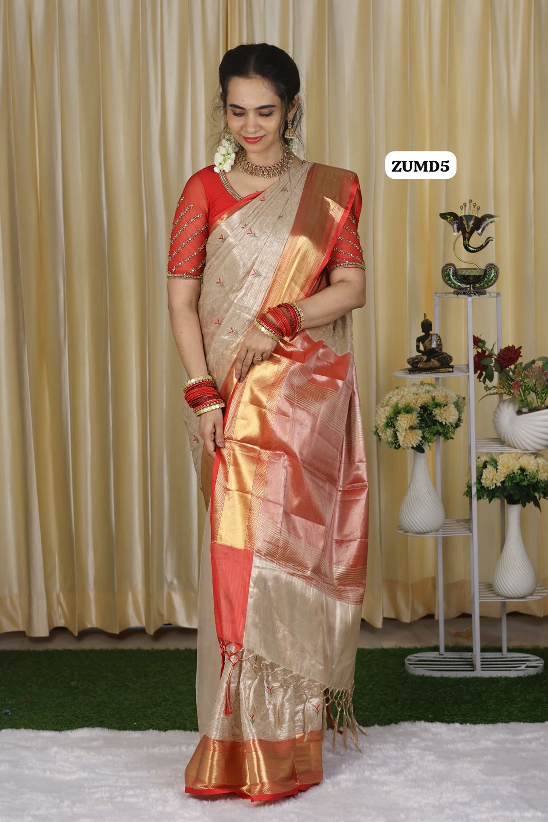 Embroidery work soft katan tissue silk saree🥳