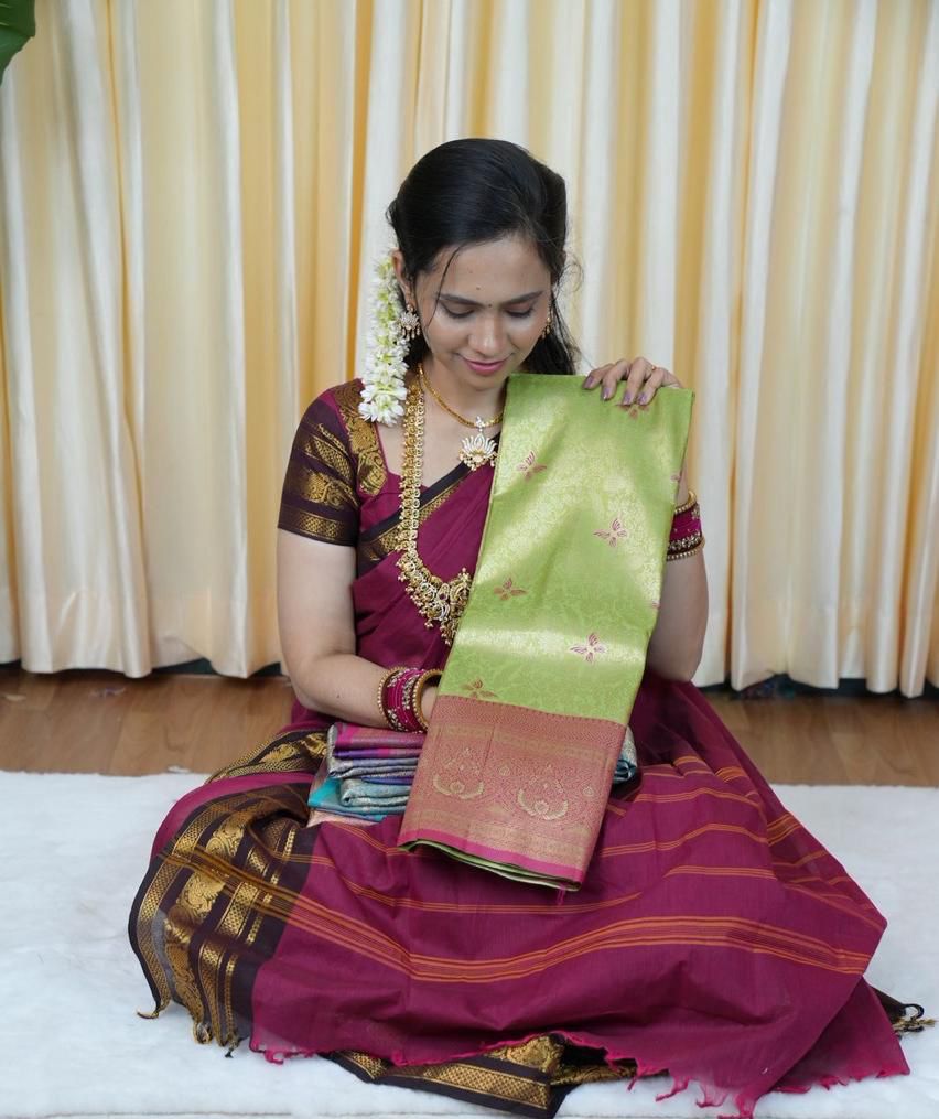 Bridal Kanchi semi silk saree🌈🥰