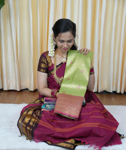Bridal Kanchi semi silk saree🌈🥰