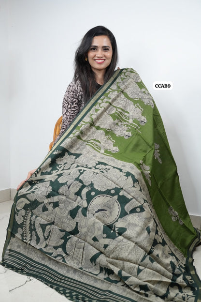 kalamkari Semi silk saree😍😎📚