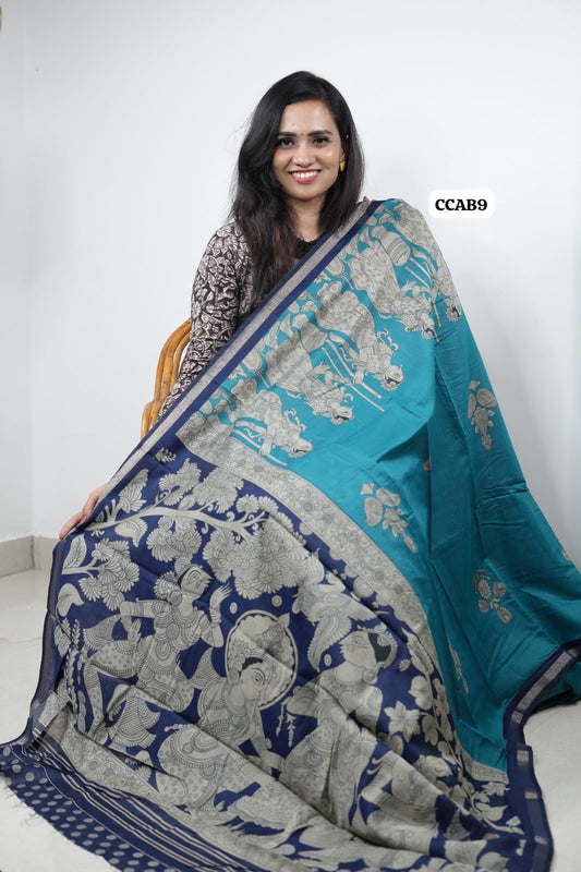 kalamkari Semi silk saree😍😎📚