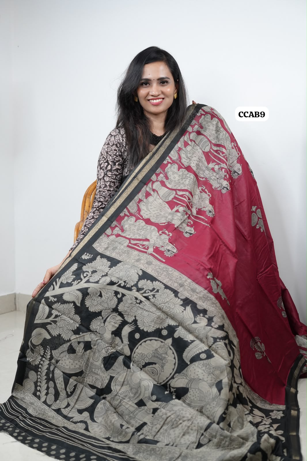 kalamkari Semi Model Silk saree😍😎📚