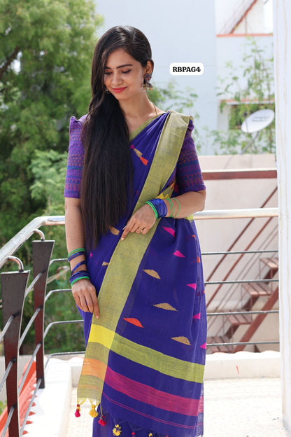 Pure khadhi cotton saree Ganga Jamuna border🥳