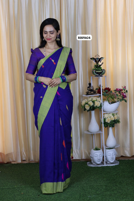 Pure khadhi cotton saree Ganga Jamuna border🥳