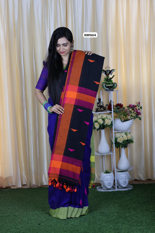 Pure khadhi cotton saree Ganga Jamuna border🥳