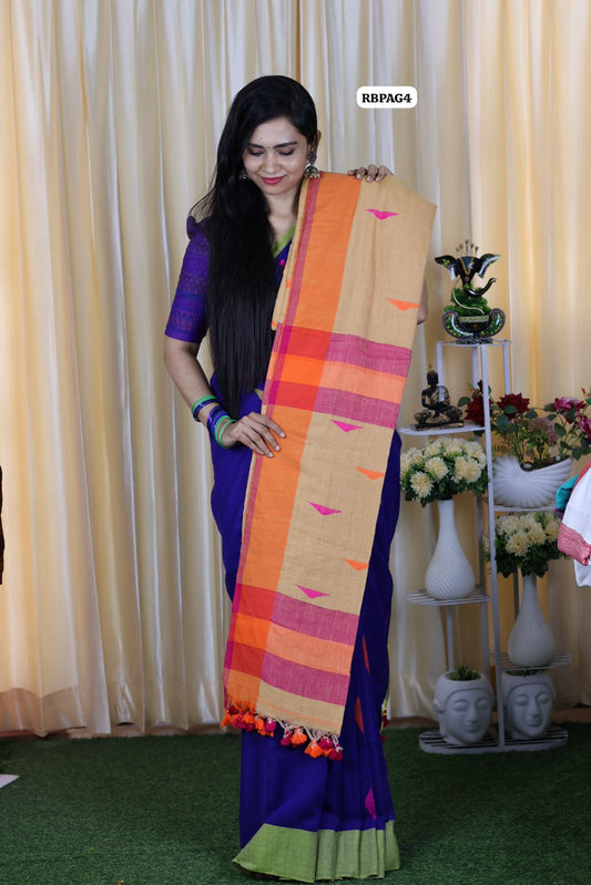 Pure khadhi cotton saree Ganga Jamuna border🥳