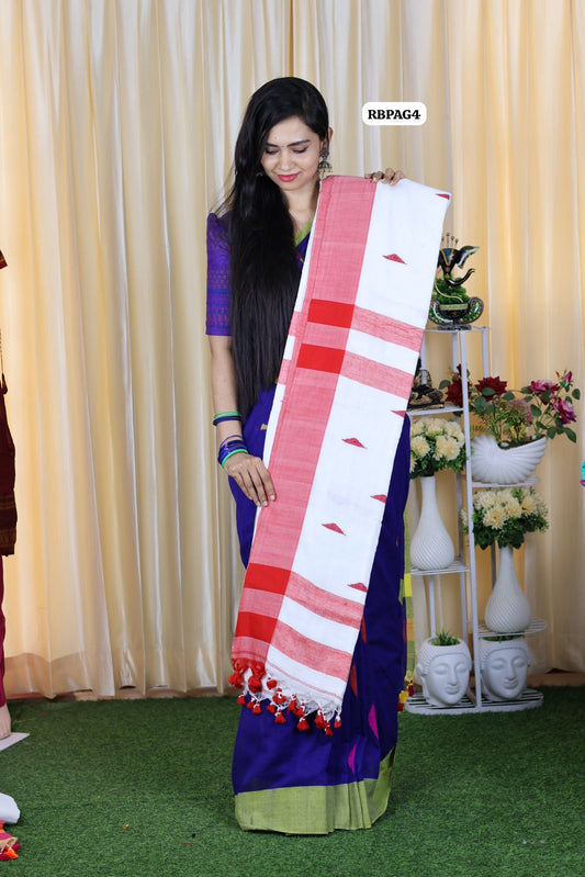 Pure khadhi cotton saree Ganga Jamuna border😍🥳