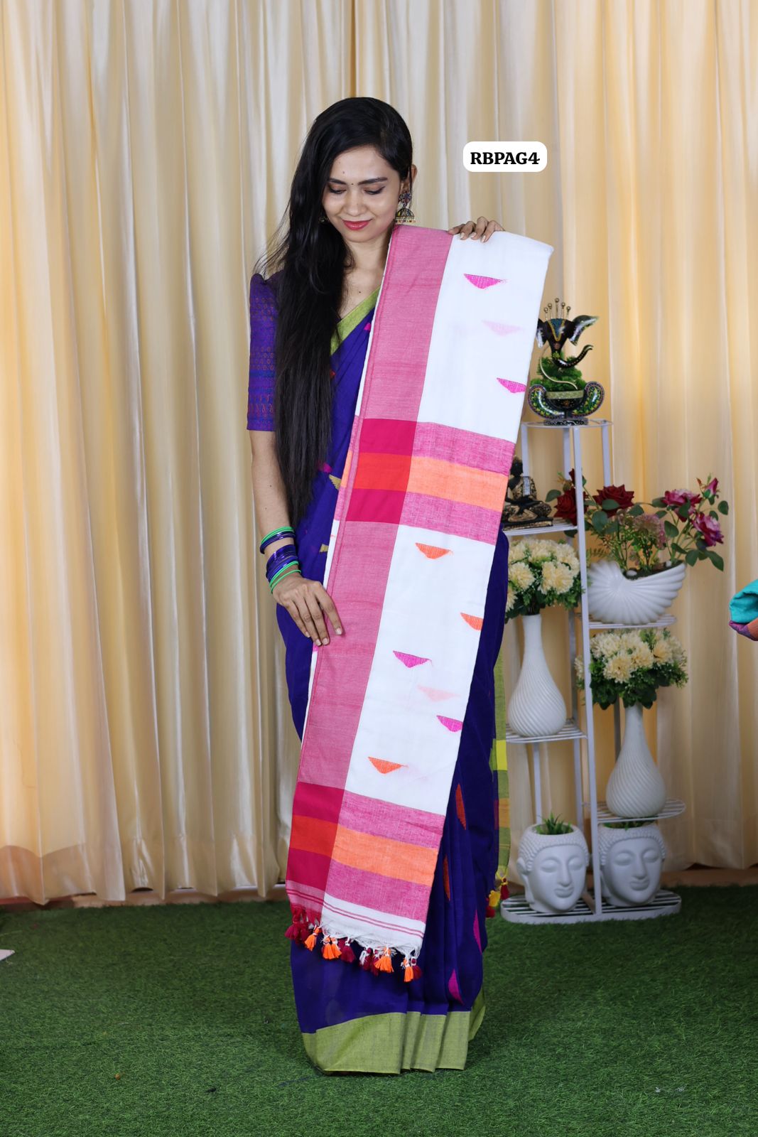 Pure khadhi cotton saree Ganga Jamuna border😍🥳