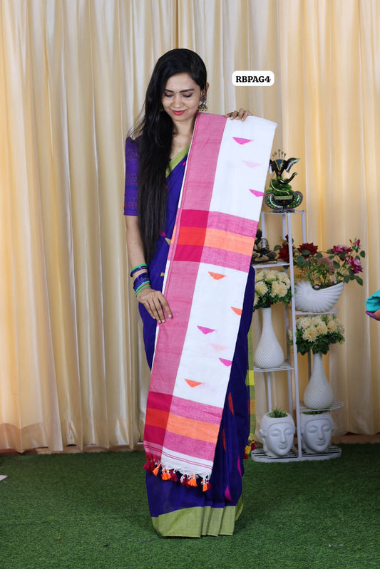 Pure khadhi cotton saree Ganga Jamuna border😍🥳